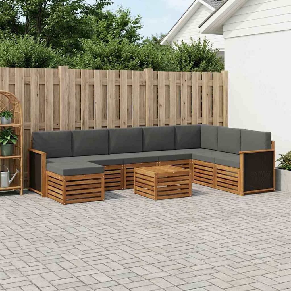 Buiten bankenset met kussen 7 pcs Natuurlijk en Antraciet is nu te koop bij PeponiXL, paradijselijk wonen!