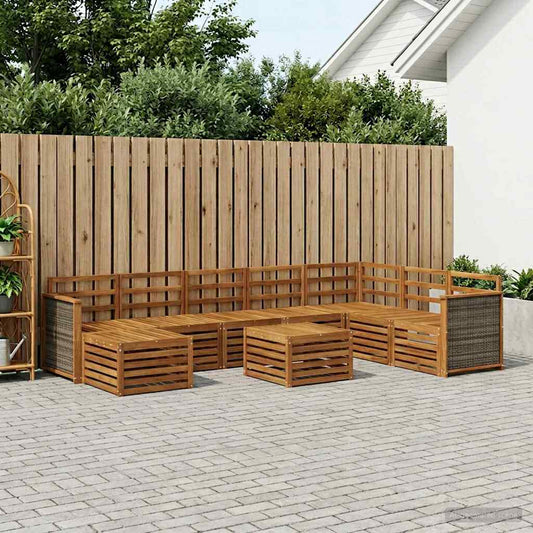 Buiten bankenset 7 pcs Naturel Massief Acaciahout is nu te koop bij PeponiXL, paradijselijk wonen!