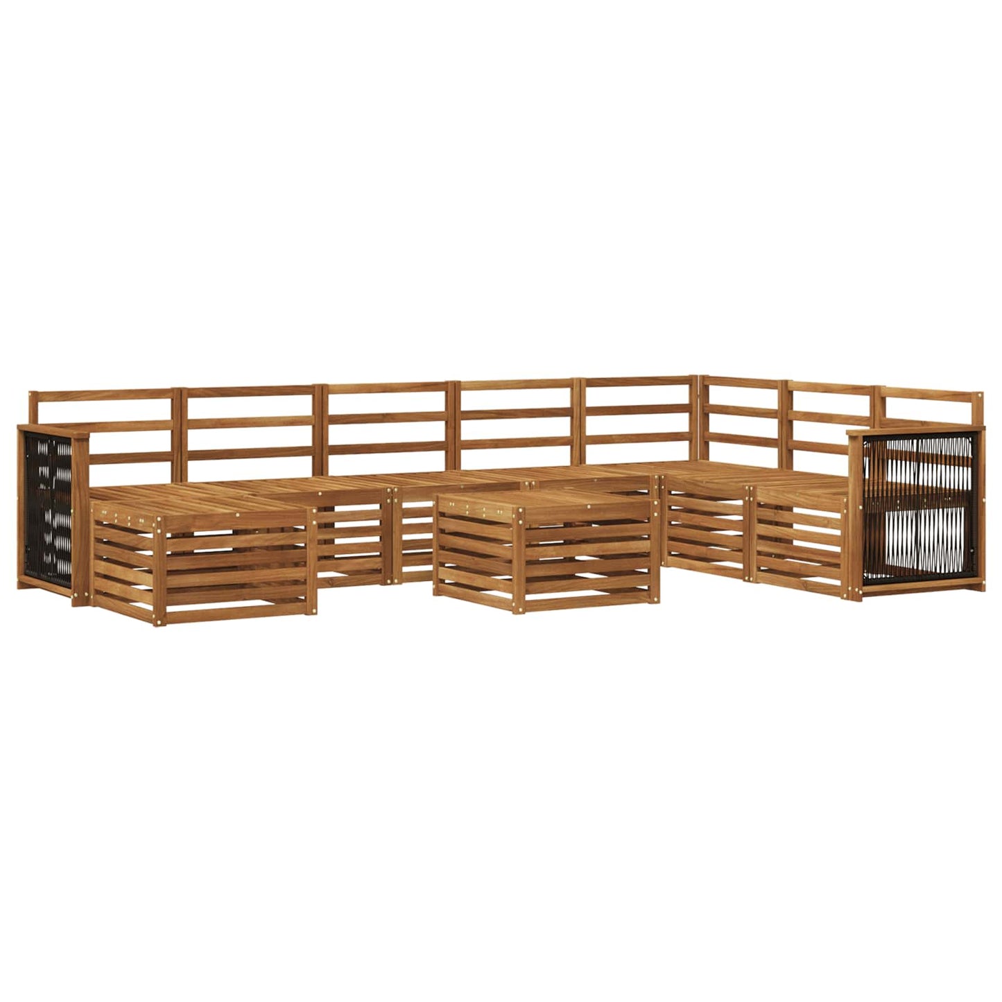 Buiten bankenset 7 pcs Naturel Massief Acaciahout is nu te koop bij PeponiXL, paradijselijk wonen!