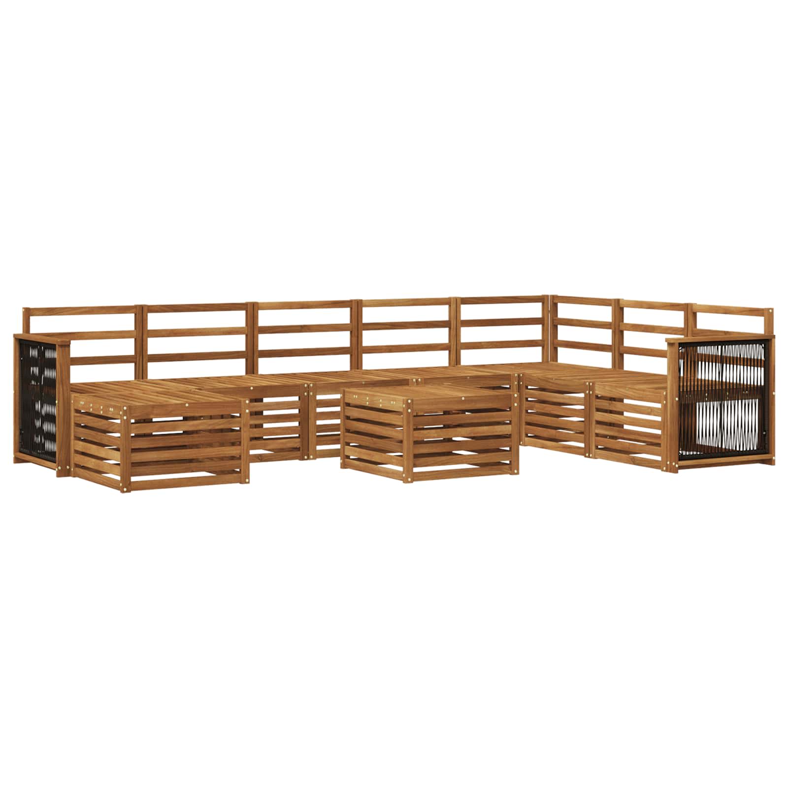 Buiten bankenset 7 pcs Naturel Massief Acaciahout is nu te koop bij PeponiXL, paradijselijk wonen!