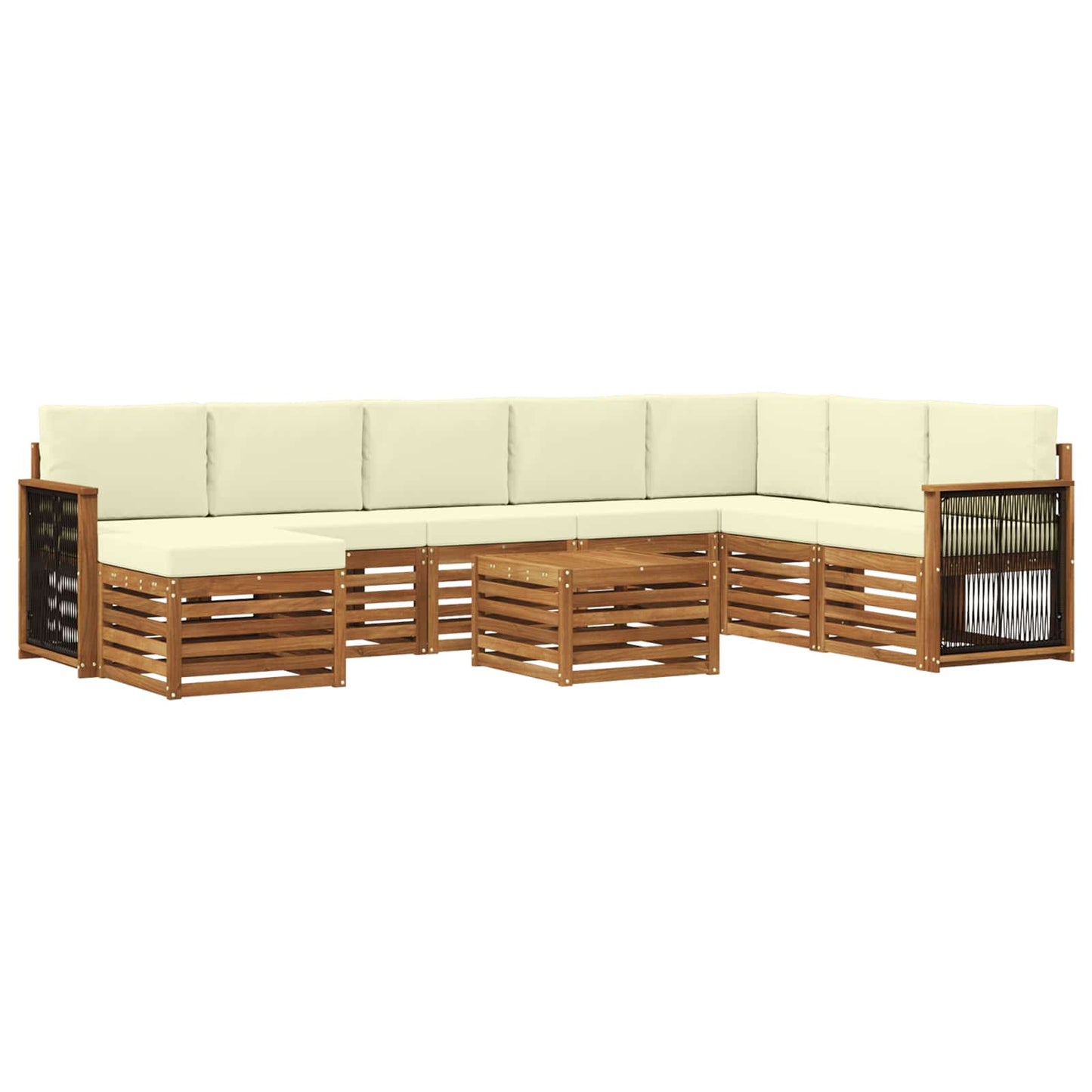 Buiten bankenset met kussen 7 pcs Natuurlijk en Crème is nu te koop bij PeponiXL, paradijselijk wonen!