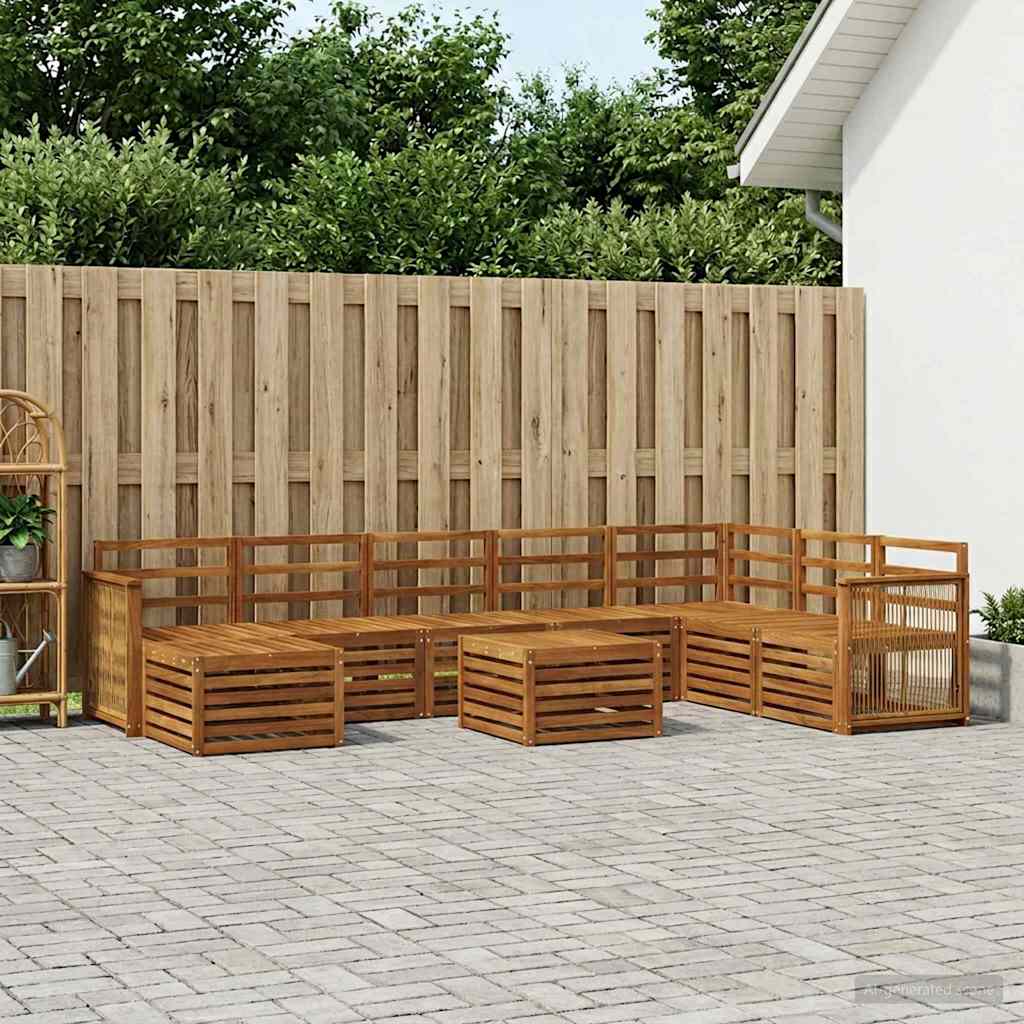 Buiten bankenset 7 pcs Naturel Massief Acaciahout is nu te koop bij PeponiXL, paradijselijk wonen!
