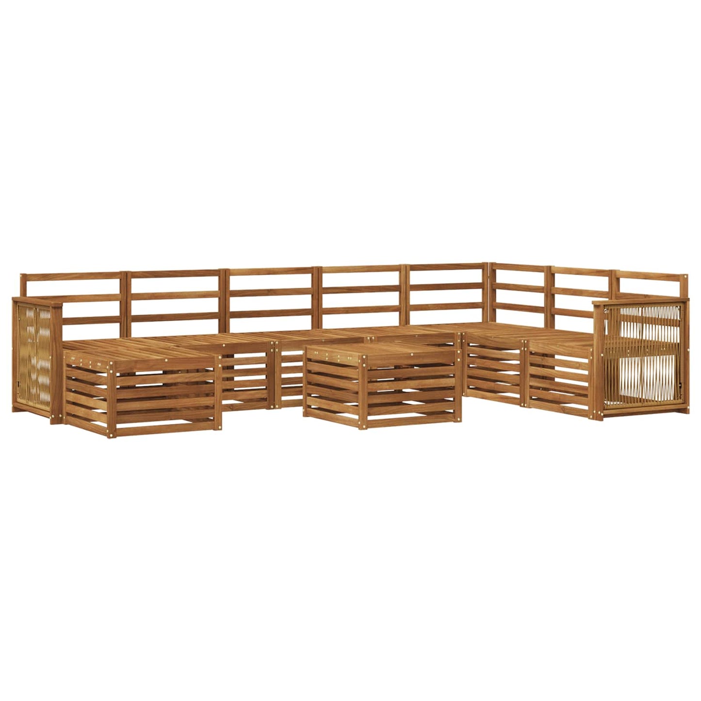Buiten bankenset 7 pcs Naturel Massief Acaciahout is nu te koop bij PeponiXL, paradijselijk wonen!