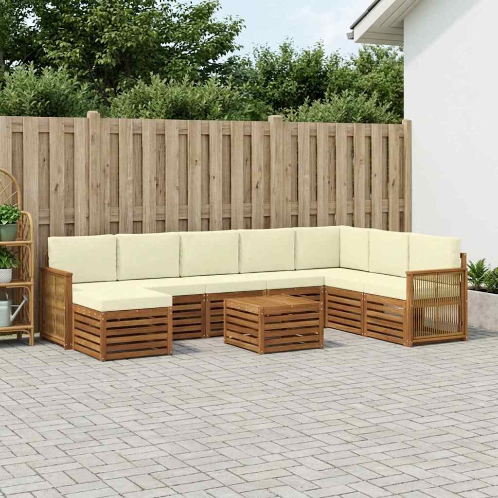 Buiten bankenset met kussen 7 pcs Natuurlijk en Crème is nu te koop bij PeponiXL, paradijselijk wonen!