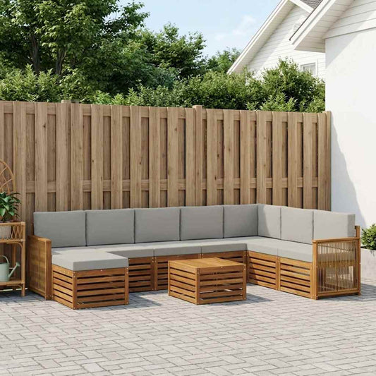 Buiten bankenset met kussen 7 pcs Naturel en lichtgrijs is nu te koop bij PeponiXL, paradijselijk wonen!