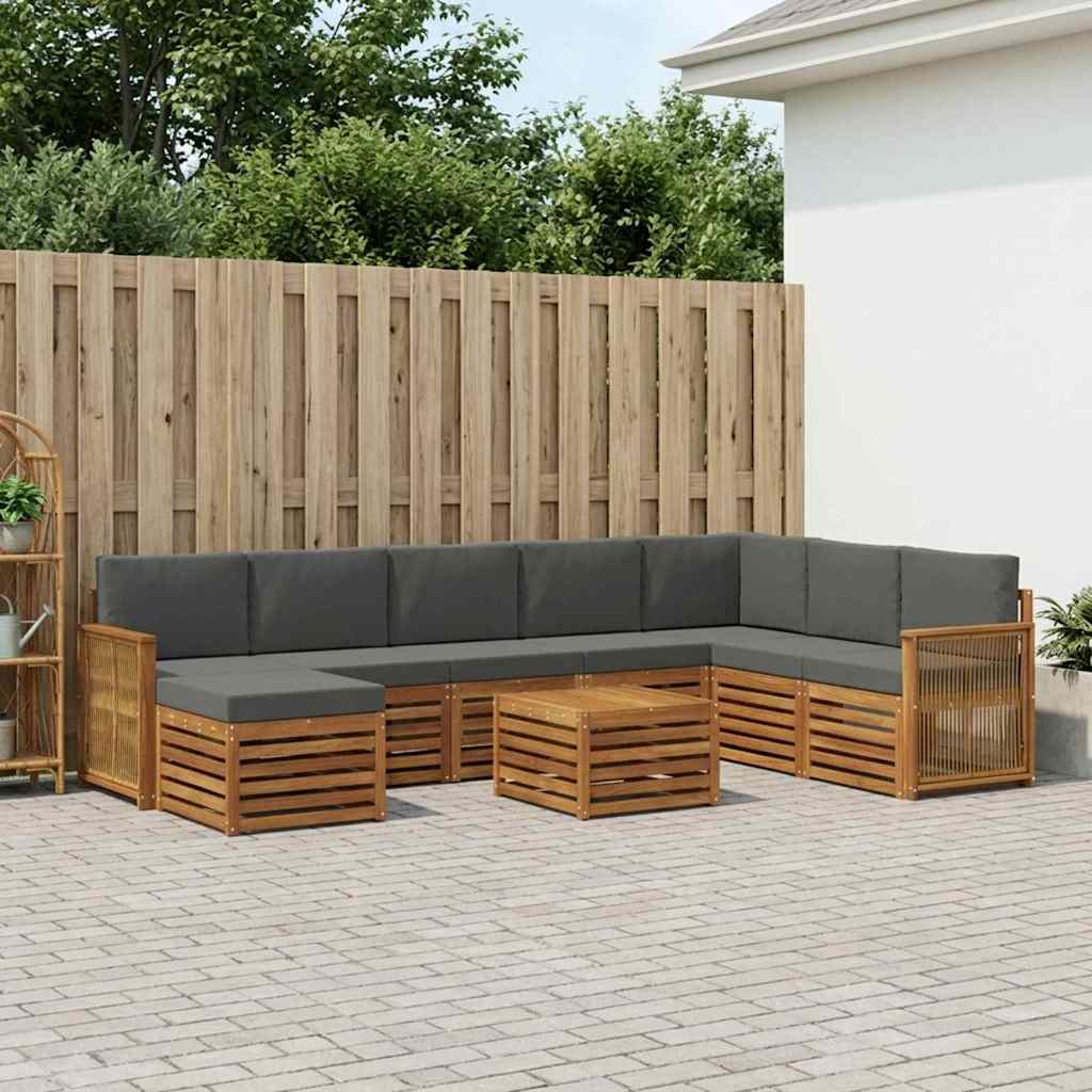 Buiten bankenset met kussen 7 pcs Natuurlijk en Antraciet is nu te koop bij PeponiXL, paradijselijk wonen!