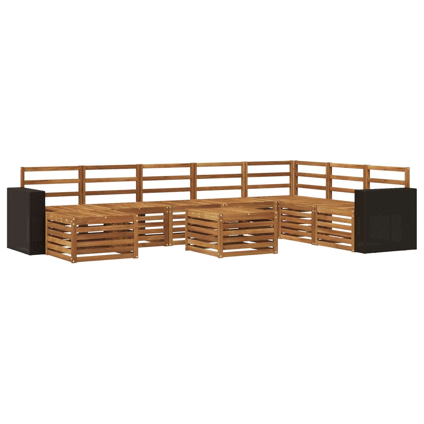 Buiten bankenset 9 pcs Naturel Massief Acaciahout is nu te koop bij PeponiXL, paradijselijk wonen!