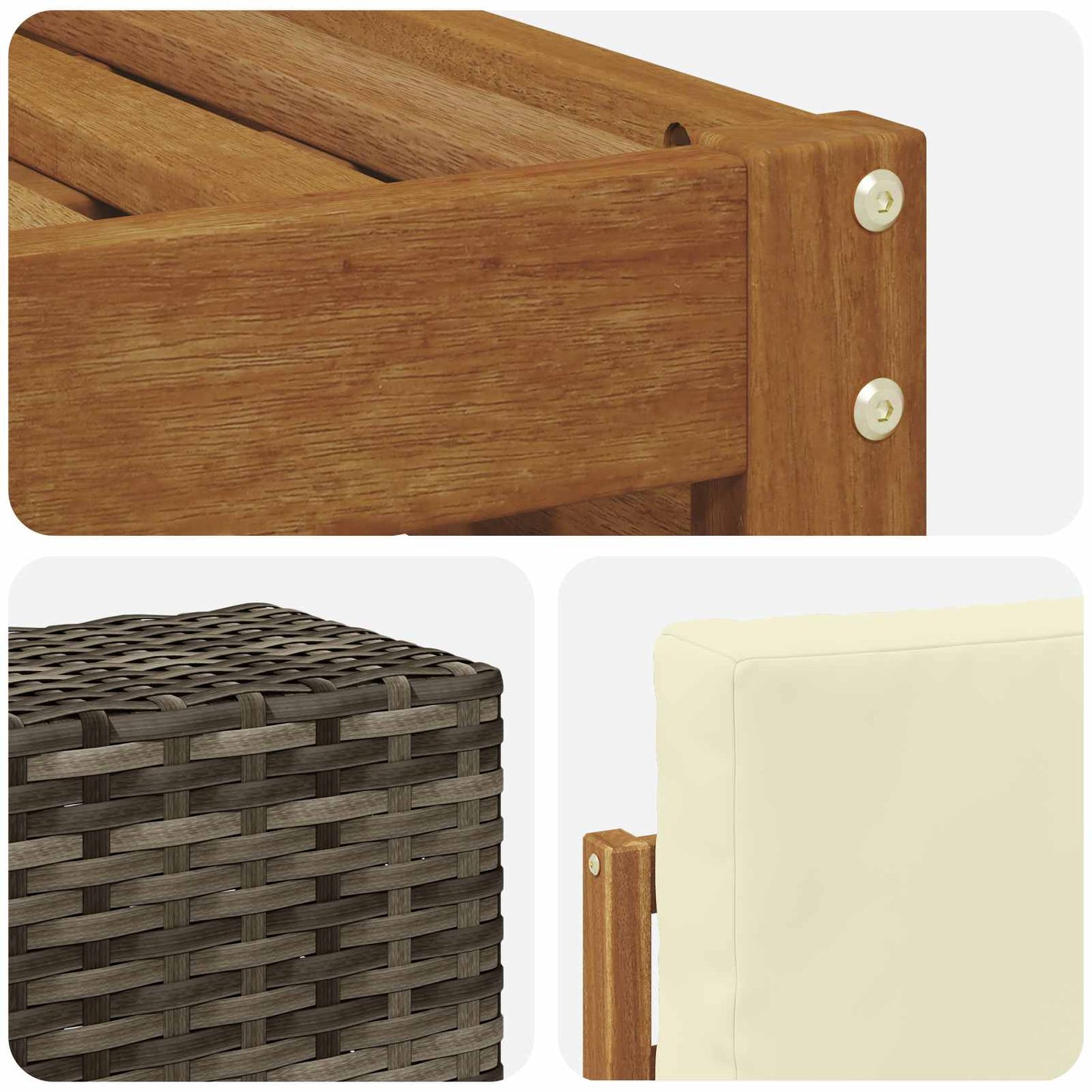 Buiten bankenset met kussen 9 pcs Natuurlijk en Crème is nu te koop bij PeponiXL, paradijselijk wonen!