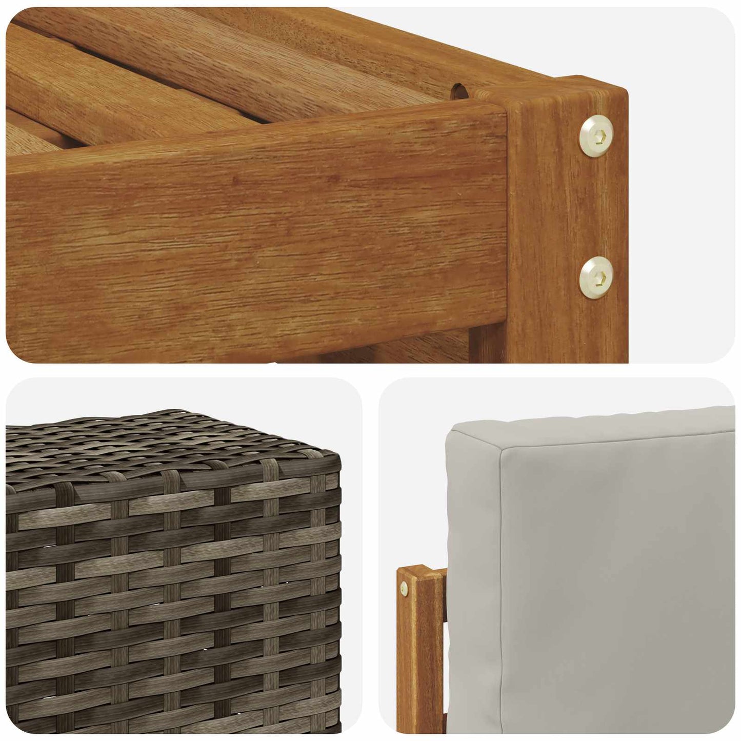 Buiten bankenset met kussen 9 pcs Naturel en lichtgrijs is nu te koop bij PeponiXL, paradijselijk wonen!