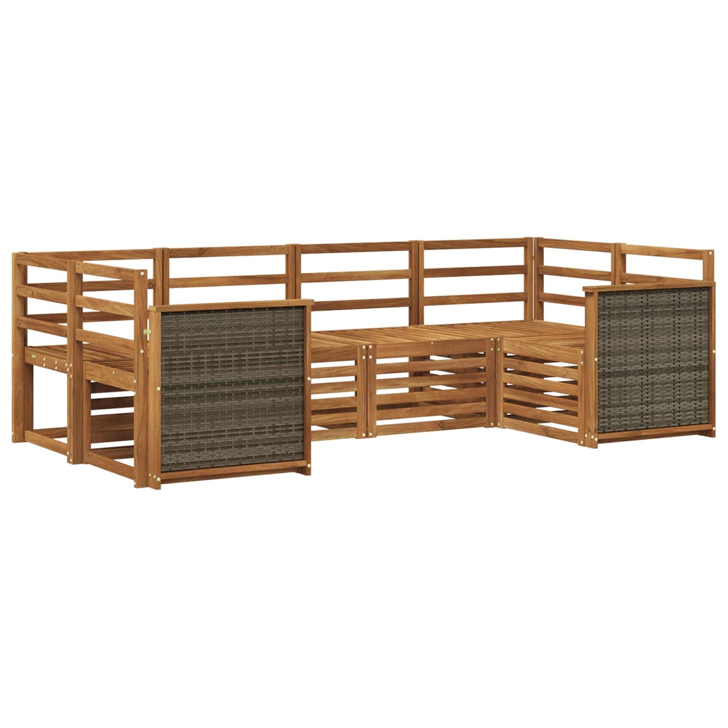Hoekbank Set 5 pcs Naturel Massief Acaciahout is nu te koop bij PeponiXL, paradijselijk wonen!