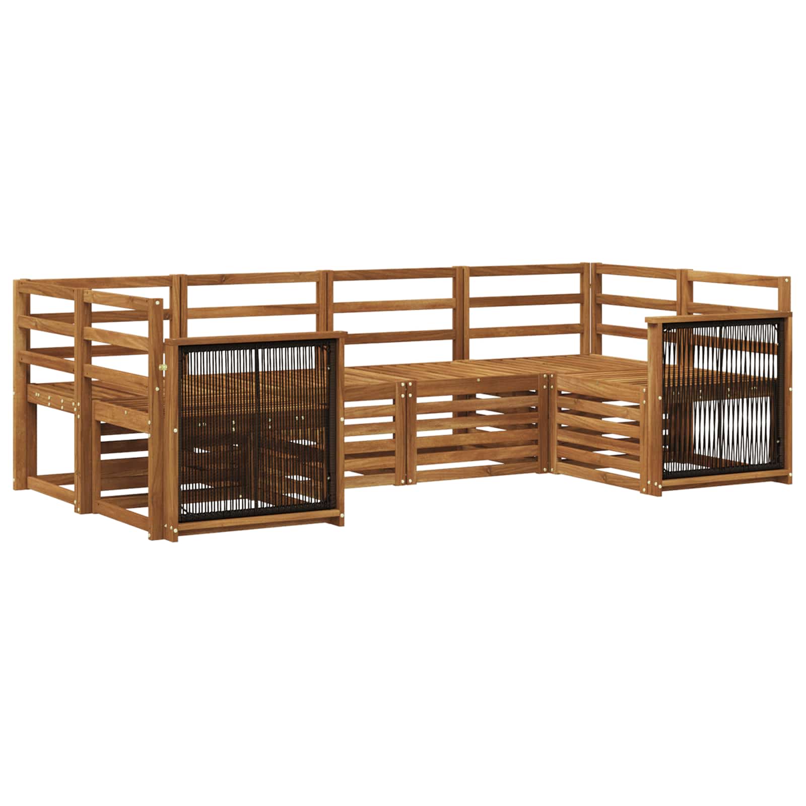Hoekbank Set 5 pcs Naturel Massief Acaciahout is nu te koop bij PeponiXL, paradijselijk wonen!