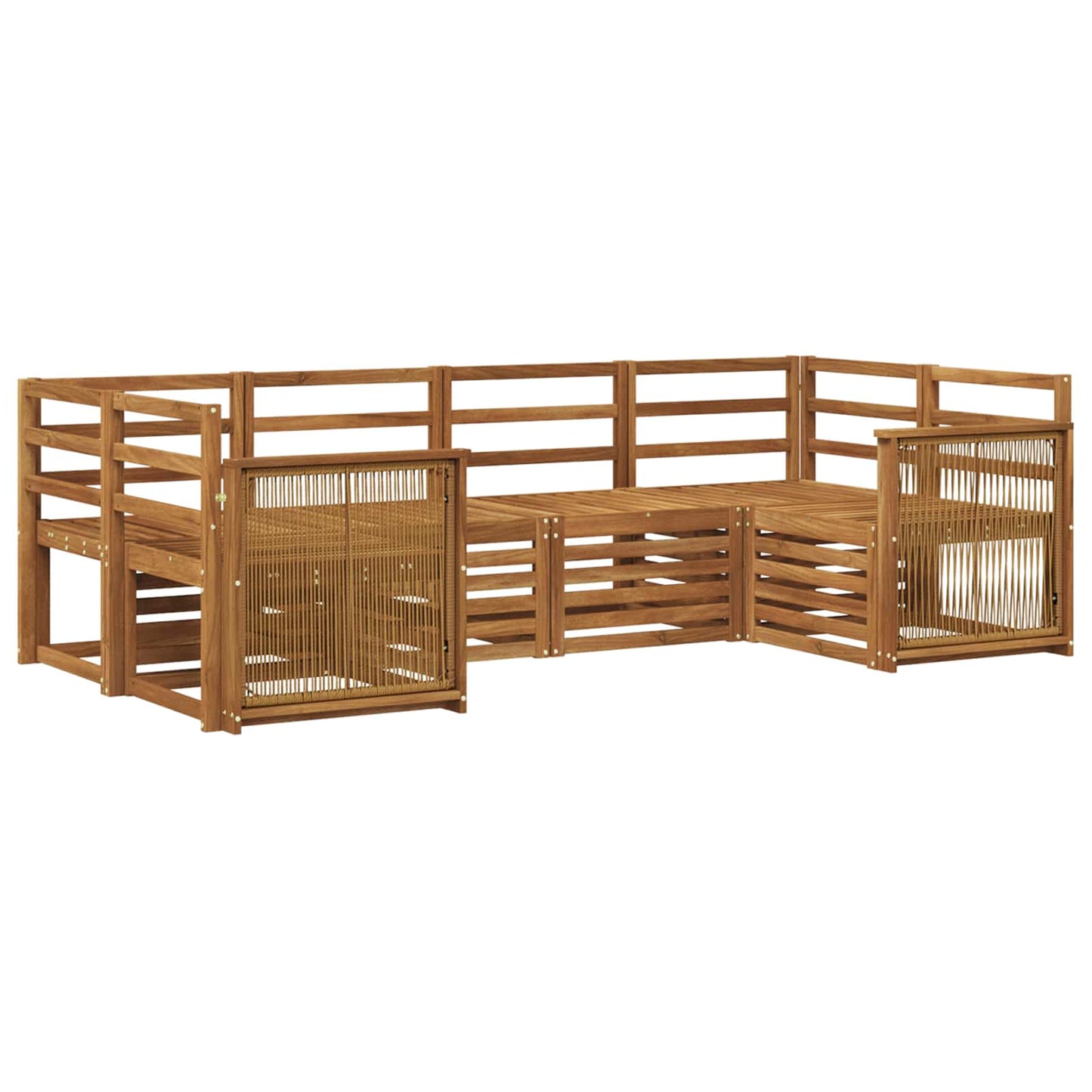 Hoekbank Set 5 pcs Naturel Massief Acaciahout is nu te koop bij PeponiXL, paradijselijk wonen!