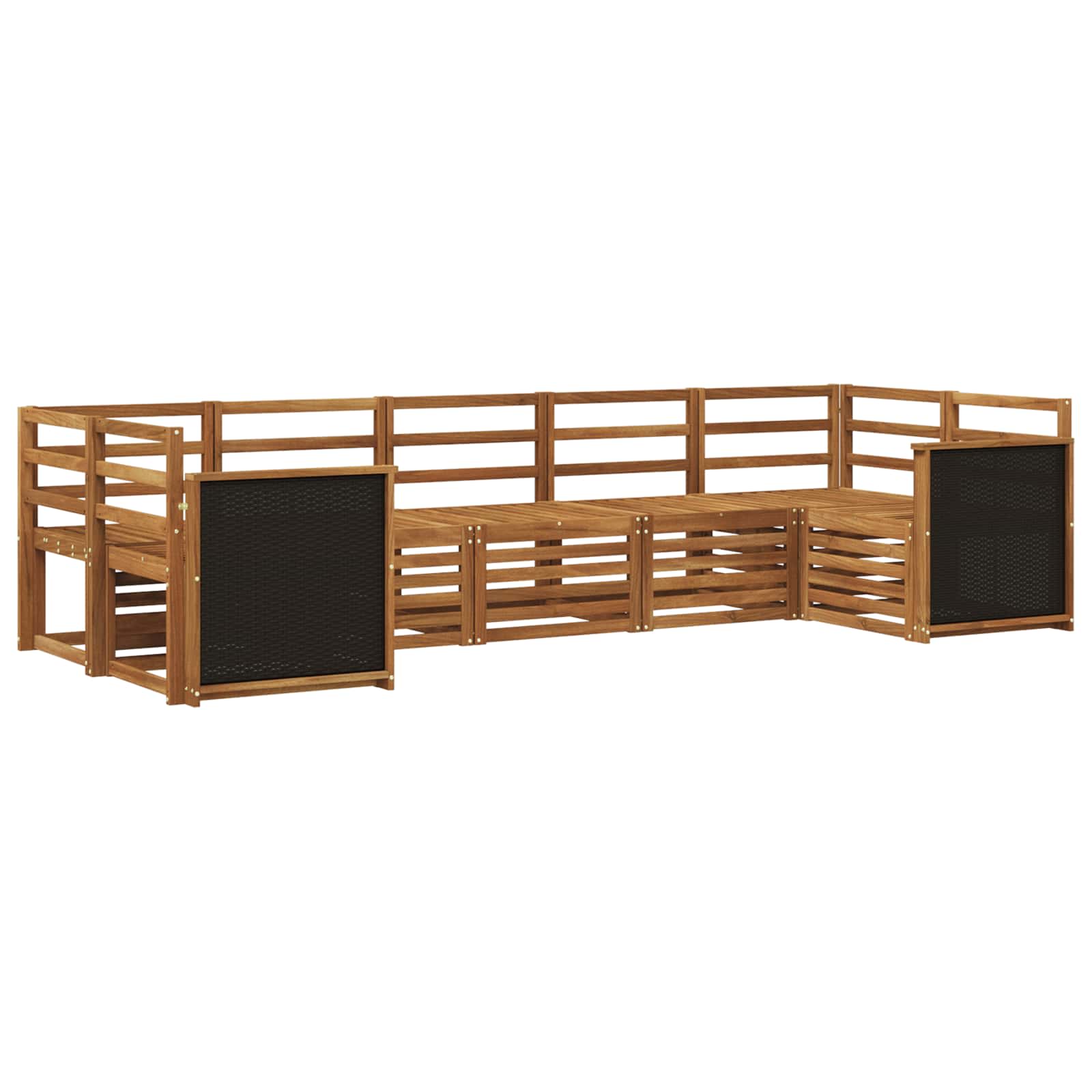 Hoekbank Set 6 pcs Naturel Massief Acaciahout is nu te koop bij PeponiXL, paradijselijk wonen!
