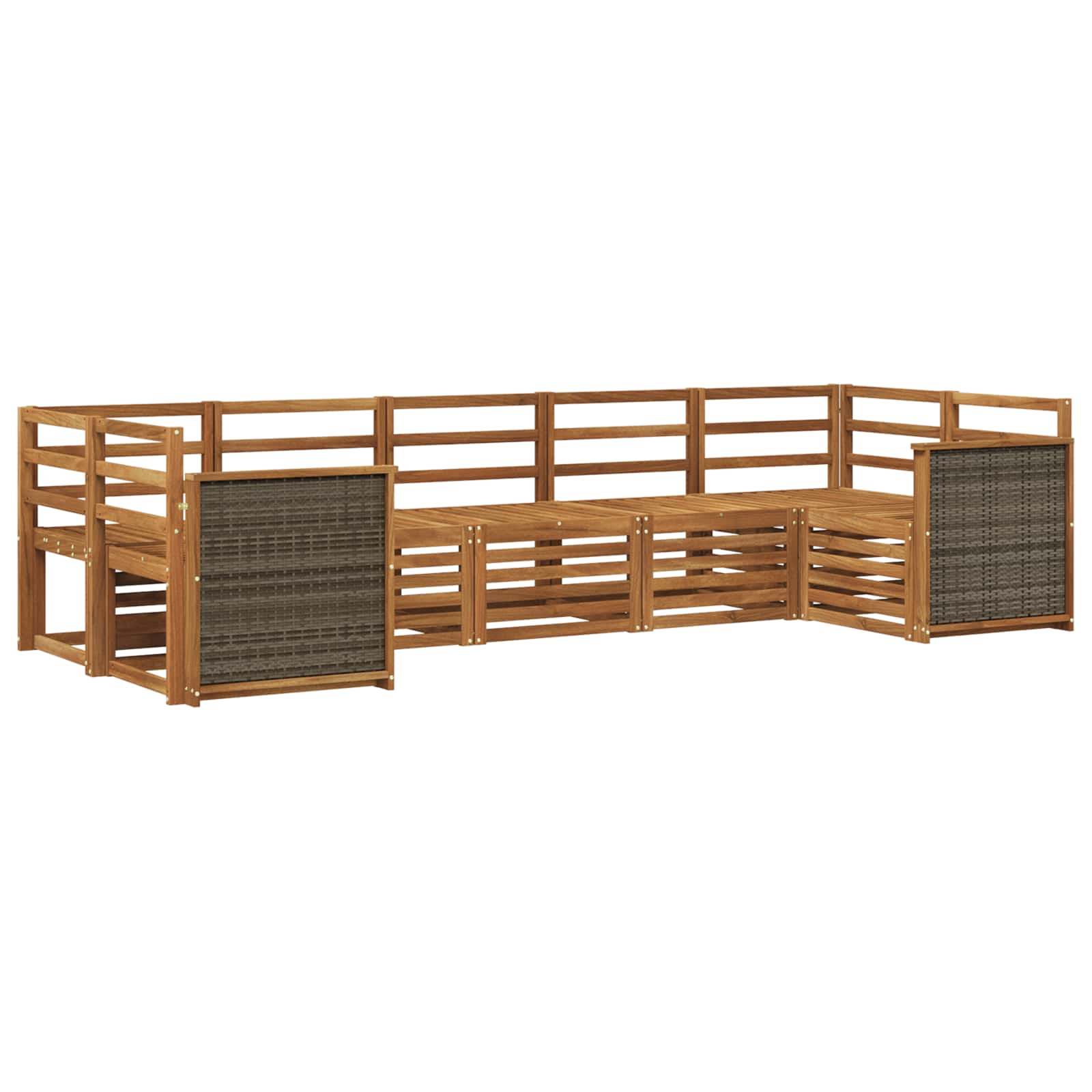 Hoekbank Set 6 pcs Naturel Massief Acaciahout is nu te koop bij PeponiXL, paradijselijk wonen!