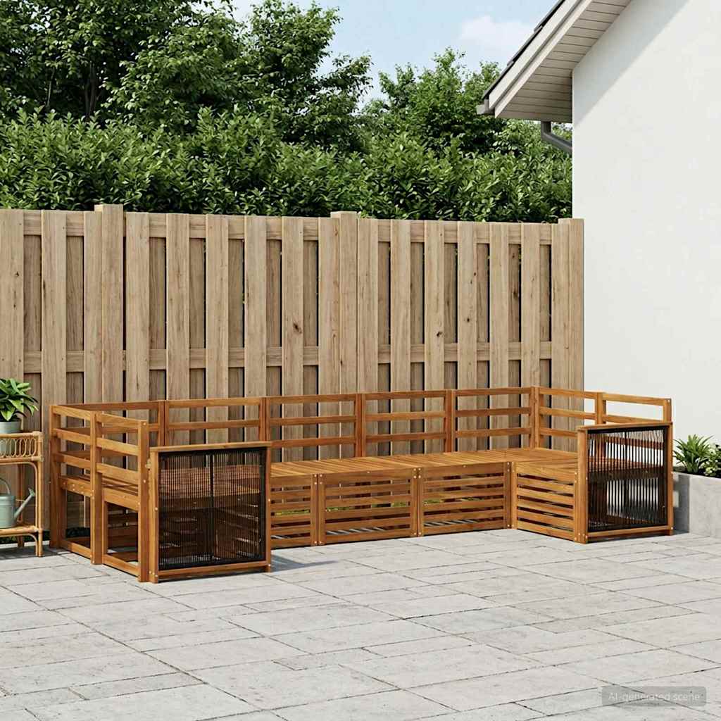 Hoekbank Set 6 pcs Naturel Massief Acaciahout is nu te koop bij PeponiXL, paradijselijk wonen!