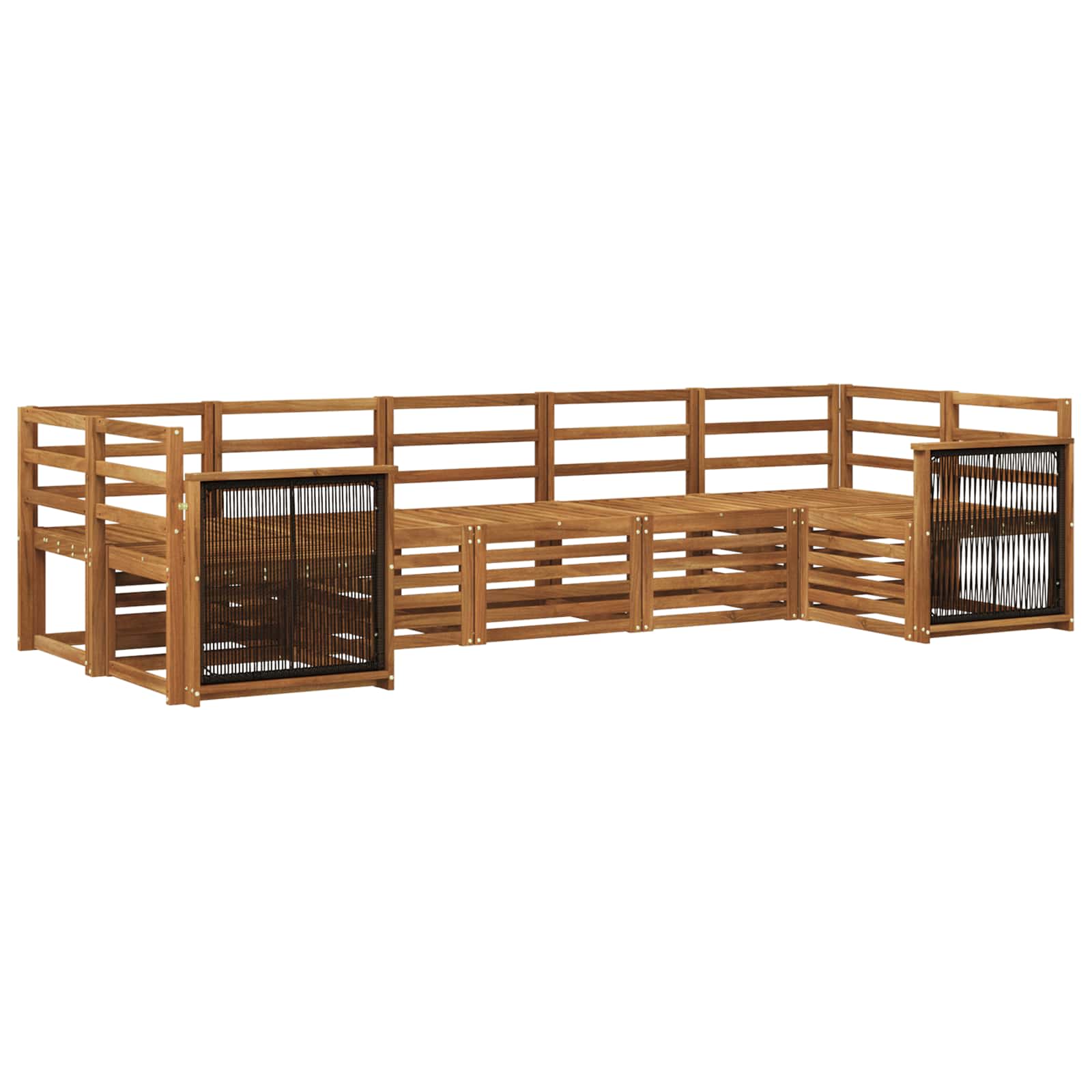 Hoekbank Set 6 pcs Naturel Massief Acaciahout is nu te koop bij PeponiXL, paradijselijk wonen!