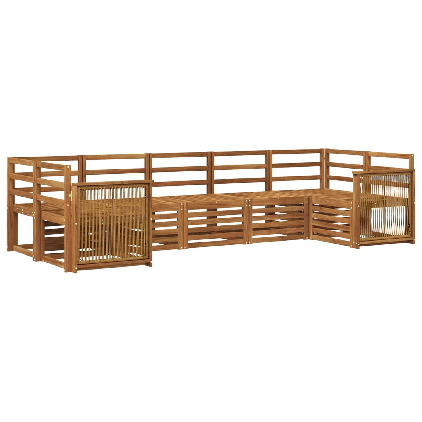 Hoekbank Set 6 pcs Naturel Massief Acaciahout is nu te koop bij PeponiXL, paradijselijk wonen!