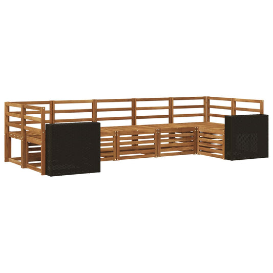 Hoekbank Set 7 pcs Naturel Massief Acaciahout is nu te koop bij PeponiXL, paradijselijk wonen!