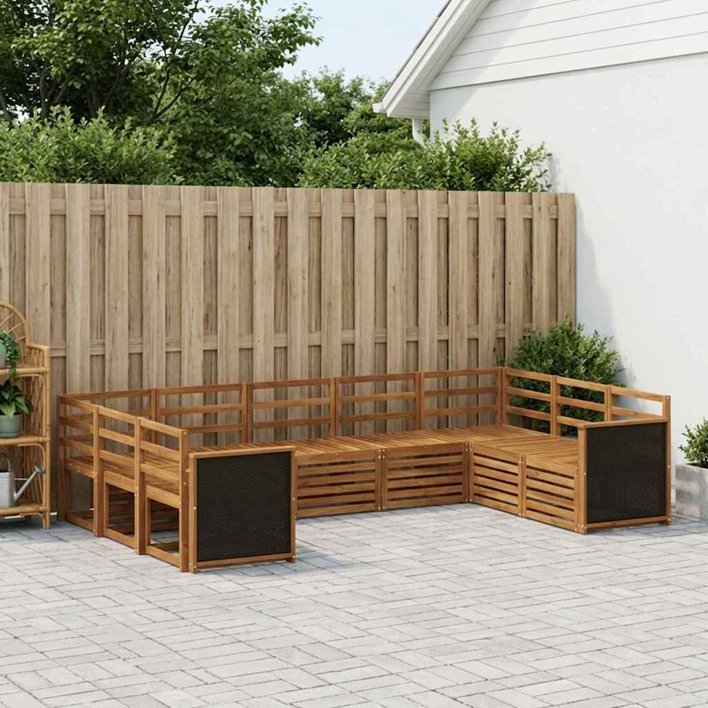 Hoekbank Set 7 pcs Naturel Massief Acaciahout is nu te koop bij PeponiXL, paradijselijk wonen!