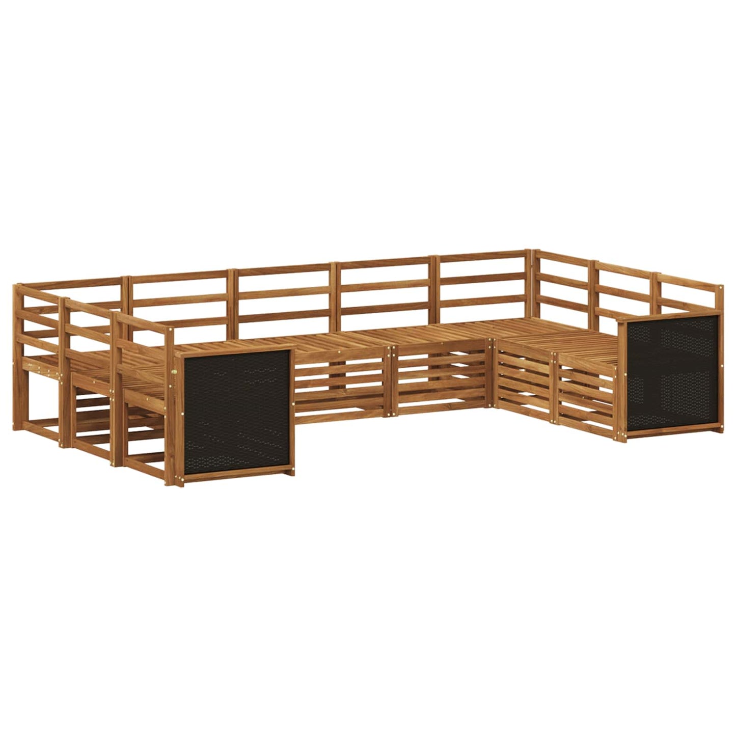 Hoekbank Set 7 pcs Naturel Massief Acaciahout is nu te koop bij PeponiXL, paradijselijk wonen!