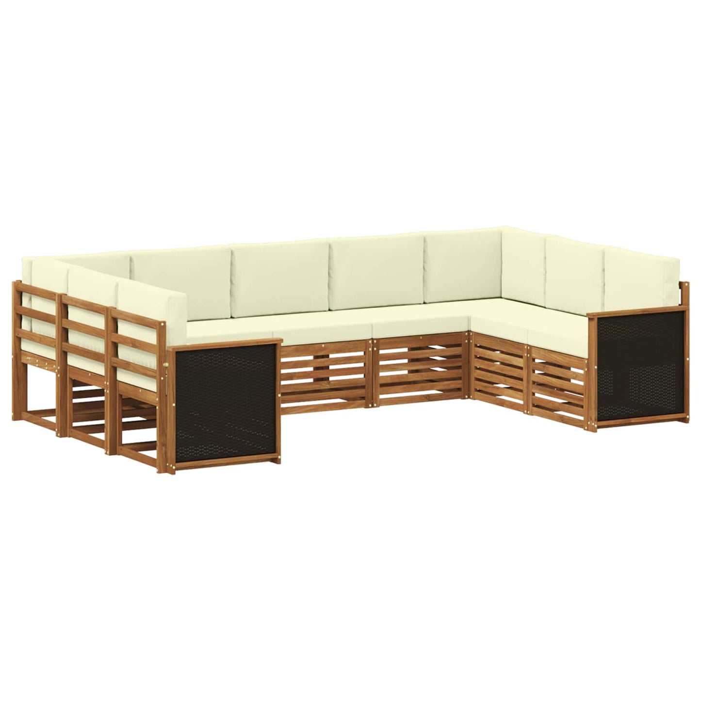 Hoekbank Set met kussen 7 pcs Natuurlijk en Crème is nu te koop bij PeponiXL, paradijselijk wonen!