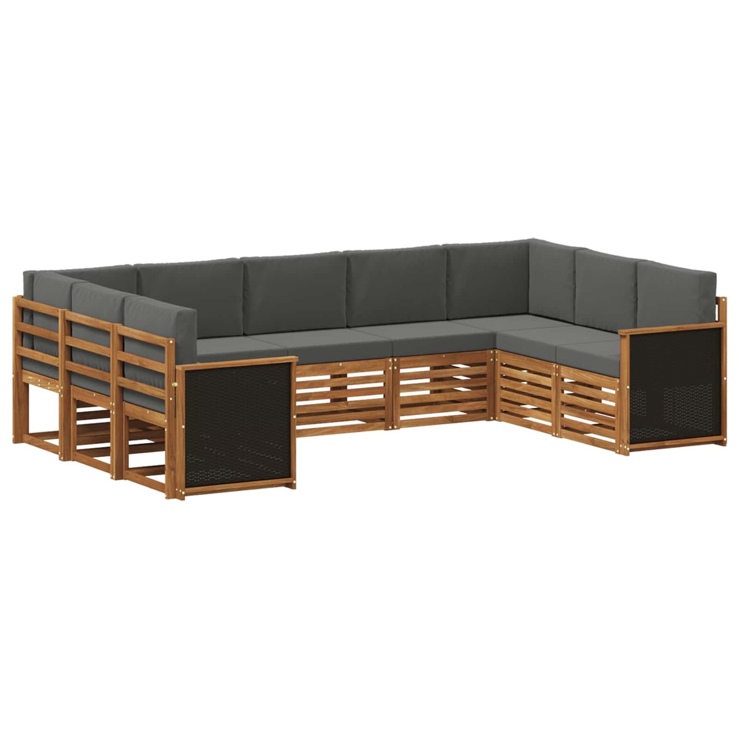 Hoekbank Set met kussen 7 pcs Natuurlijk en Antraciet is nu te koop bij PeponiXL, paradijselijk wonen!