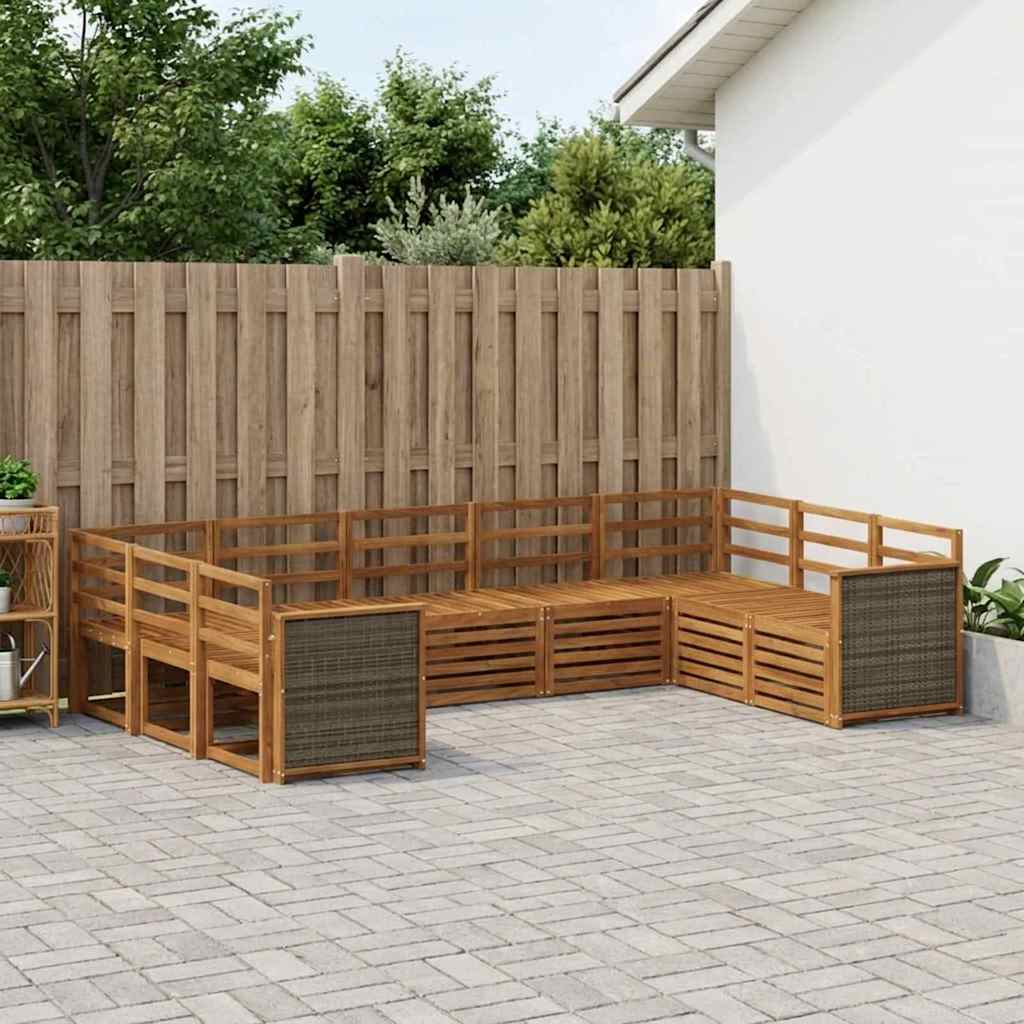 Hoekbank Set 7 pcs Naturel Massief Acaciahout is nu te koop bij PeponiXL, paradijselijk wonen!