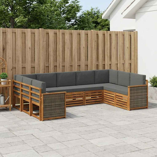 Hoekbank Set met kussen 7 pcs Natuurlijk en Antraciet is nu te koop bij PeponiXL, paradijselijk wonen!
