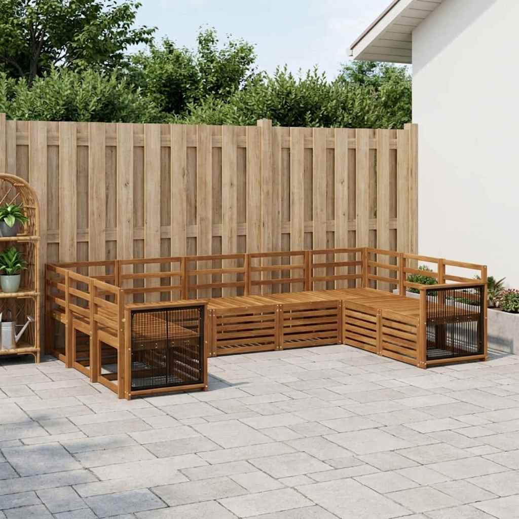 Hoekbank Set 7 pcs Naturel Massief Acaciahout is nu te koop bij PeponiXL, paradijselijk wonen!