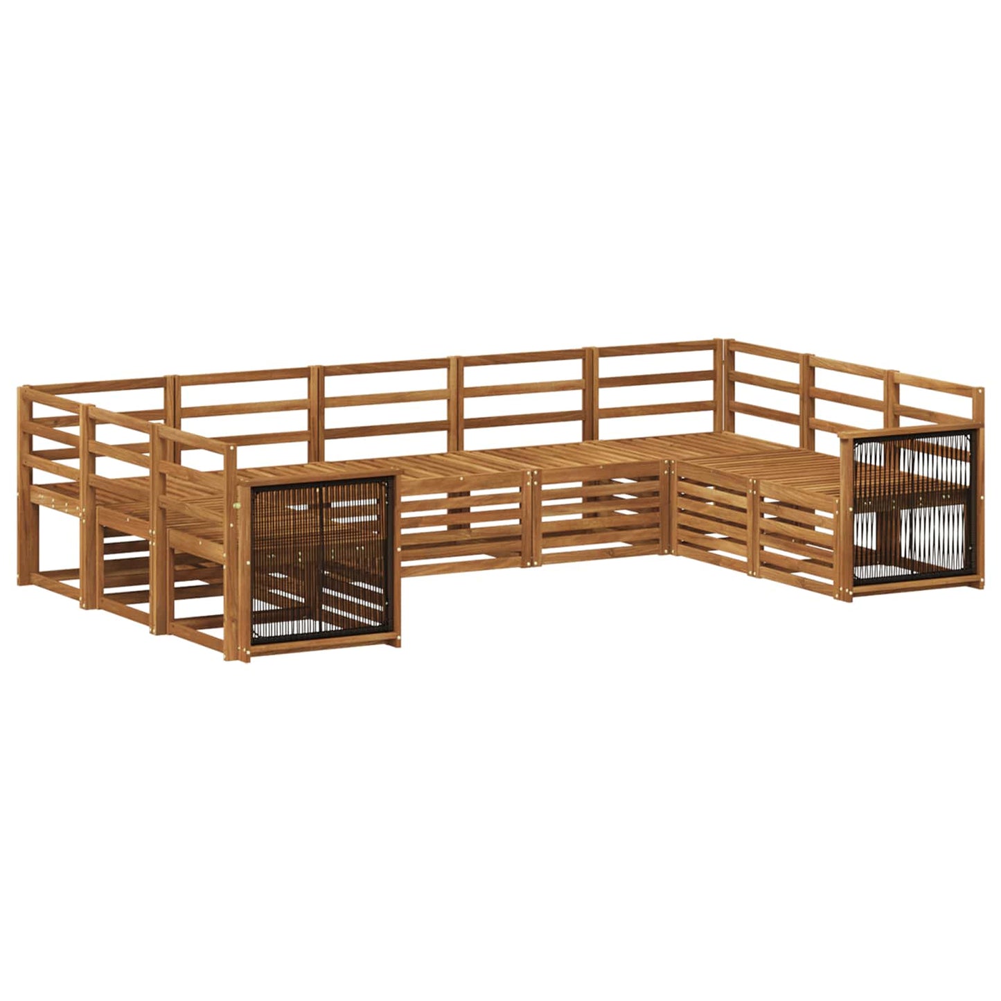 Hoekbank Set 7 pcs Naturel Massief Acaciahout is nu te koop bij PeponiXL, paradijselijk wonen!