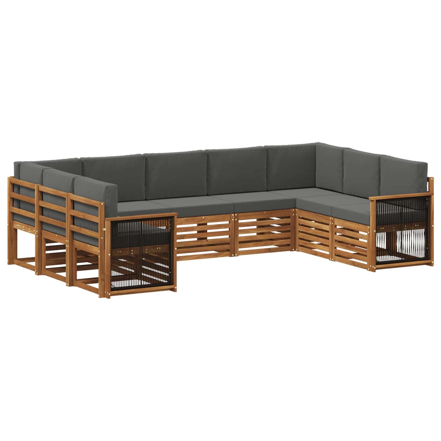 Hoekbank Set met kussen 7 pcs Natuurlijk en Antraciet is nu te koop bij PeponiXL, paradijselijk wonen!