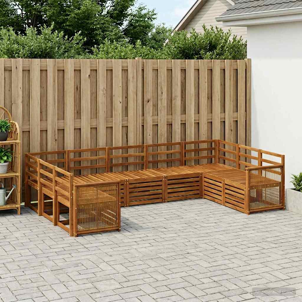 Hoekbank Set 7 pcs Naturel Massief Acaciahout is nu te koop bij PeponiXL, paradijselijk wonen!