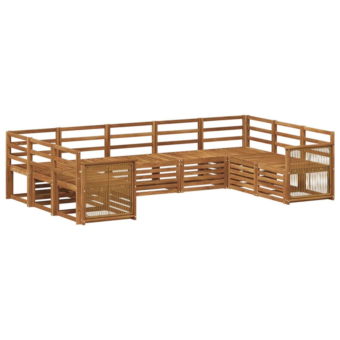 Hoekbank Set 7 pcs Naturel Massief Acaciahout is nu te koop bij PeponiXL, paradijselijk wonen!