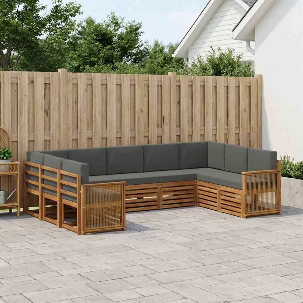 Hoekbank Set met kussen 7 pcs Natuurlijk en Antraciet is nu te koop bij PeponiXL, paradijselijk wonen!