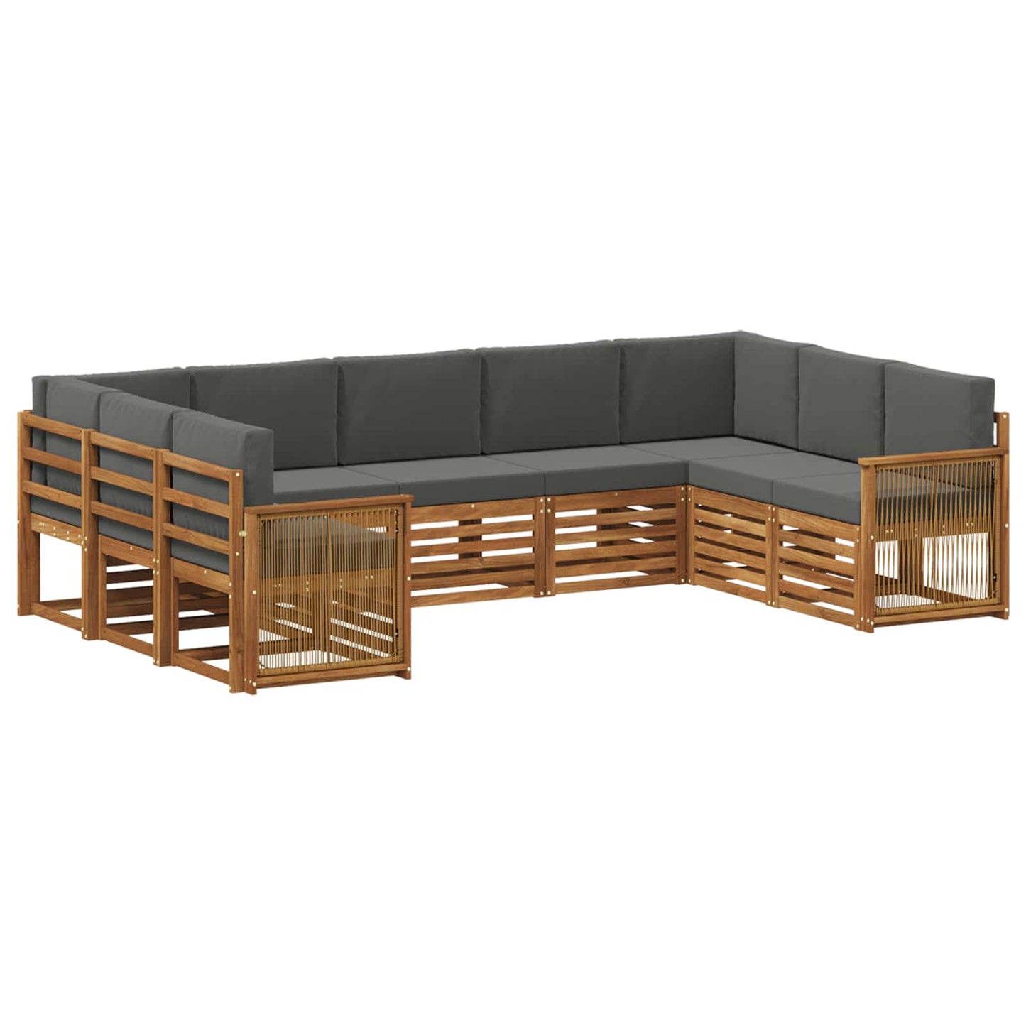 Hoekbank Set met kussen 7 pcs Natuurlijk en Antraciet is nu te koop bij PeponiXL, paradijselijk wonen!