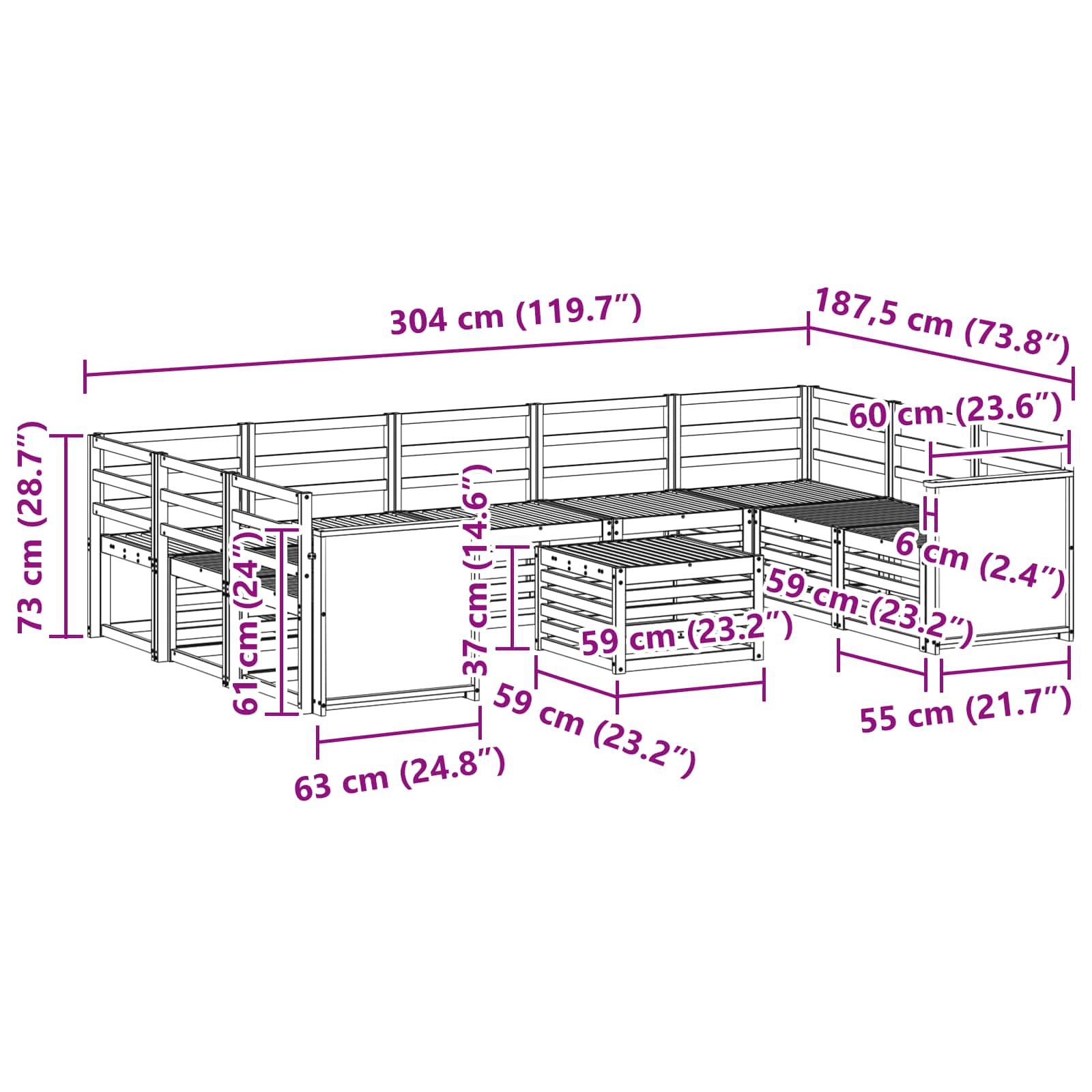 Sofa-Sets Massief Acaciahout is nu te koop bij PeponiXL, paradijselijk wonen!