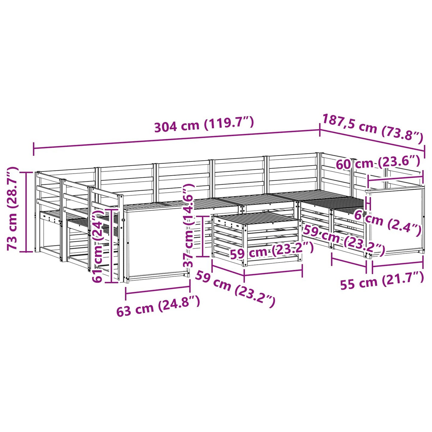 Sofa-Sets Massief Acaciahout is nu te koop bij PeponiXL, paradijselijk wonen!