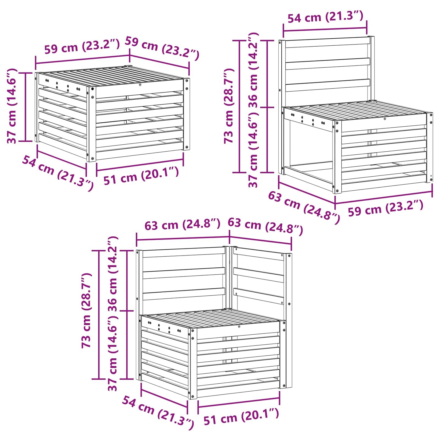 Sofa-Sets Massief Acaciahout is nu te koop bij PeponiXL, paradijselijk wonen!