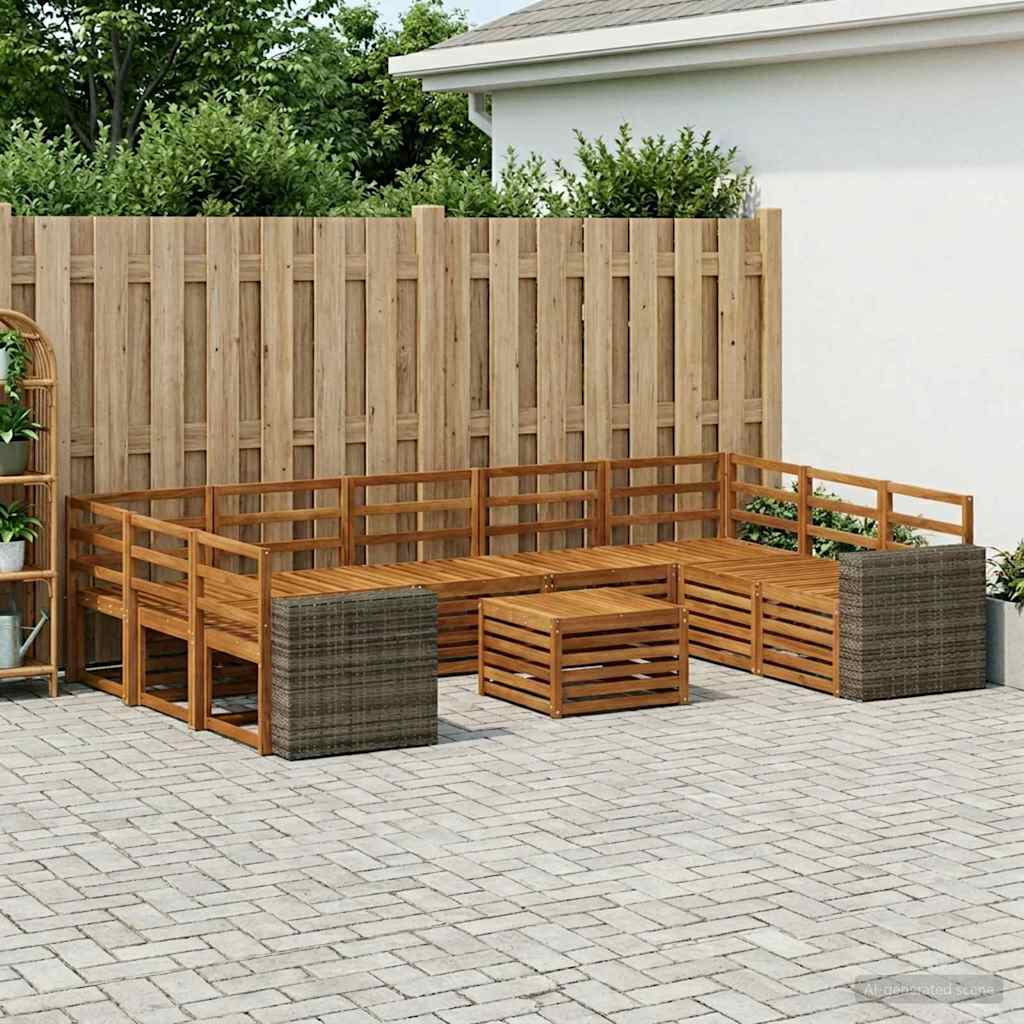 Sofa-Sets 10 pcs Naturel Massief Acaciahout is nu te koop bij PeponiXL, paradijselijk wonen!