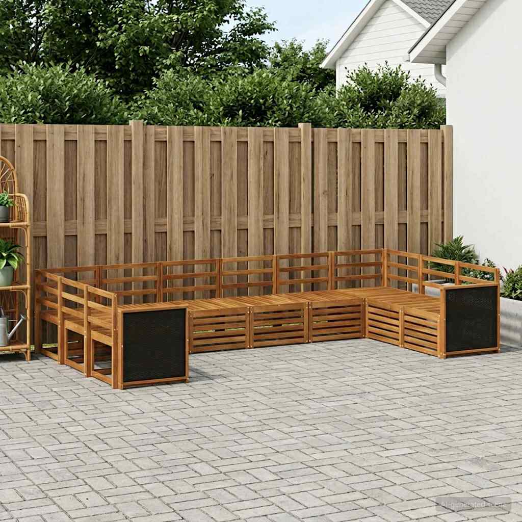Hoekbank Set 7 pcs Naturel Massief Acaciahout is nu te koop bij PeponiXL, paradijselijk wonen!