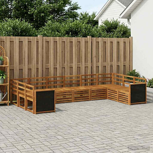 Hoekbank Set 7 pcs Naturel Massief Acaciahout is nu te koop bij PeponiXL, paradijselijk wonen!