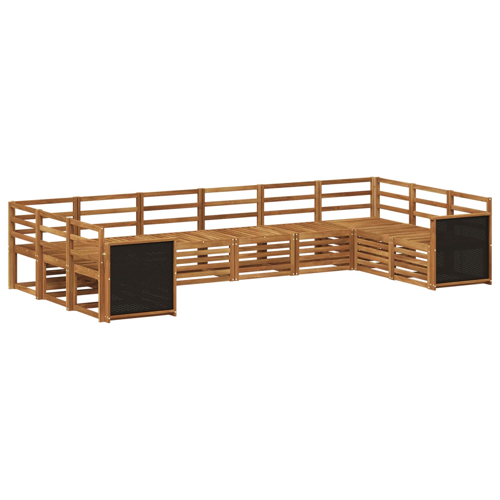 Hoekbank Set 7 pcs Naturel Massief Acaciahout is nu te koop bij PeponiXL, paradijselijk wonen!