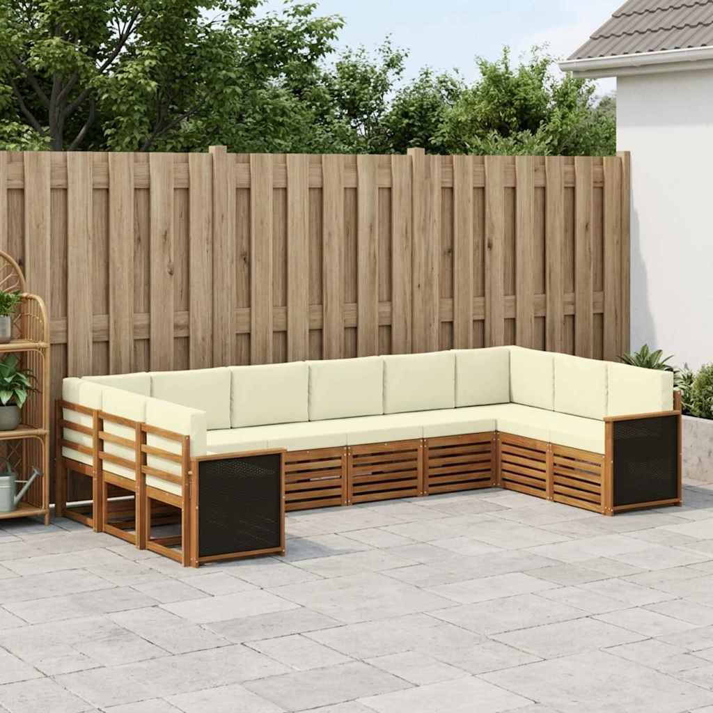 Hoekbank Set met kussen 7 pcs Natuurlijk en Crème is nu te koop bij PeponiXL, paradijselijk wonen!