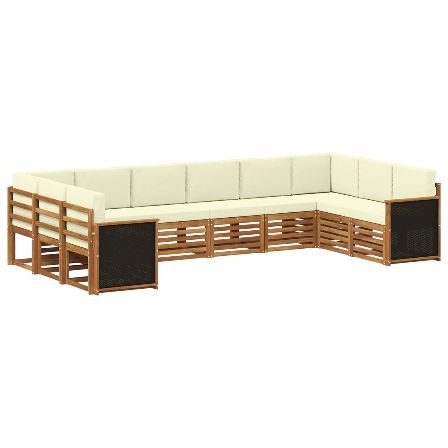 Hoekbank Set met kussen 7 pcs Natuurlijk en Crème is nu te koop bij PeponiXL, paradijselijk wonen!
