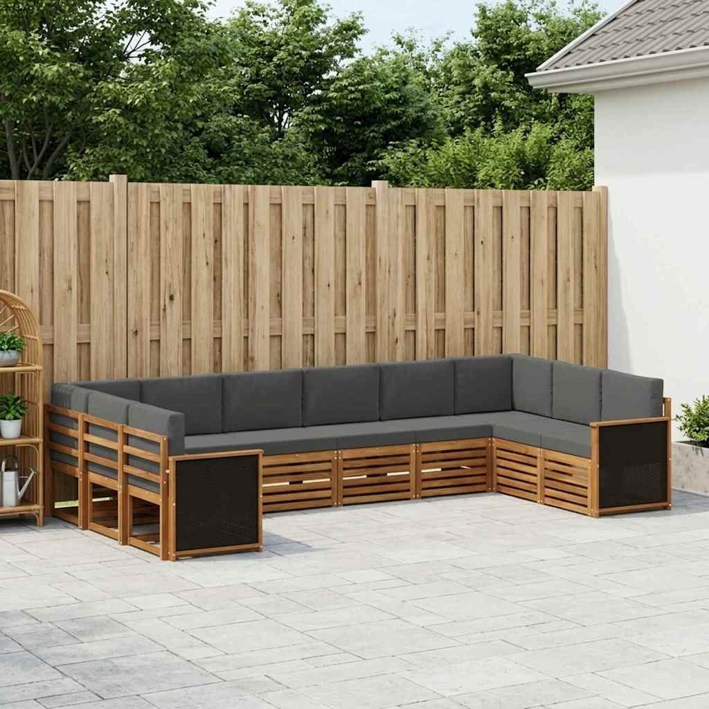 Hoekbank Set met kussen 7 pcs Natuurlijk en Antraciet is nu te koop bij PeponiXL, paradijselijk wonen!