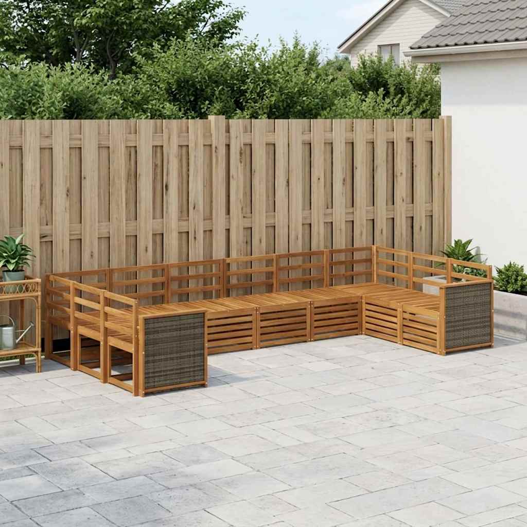 Hoekbank Set 7 pcs Naturel Massief Acaciahout is nu te koop bij PeponiXL, paradijselijk wonen!