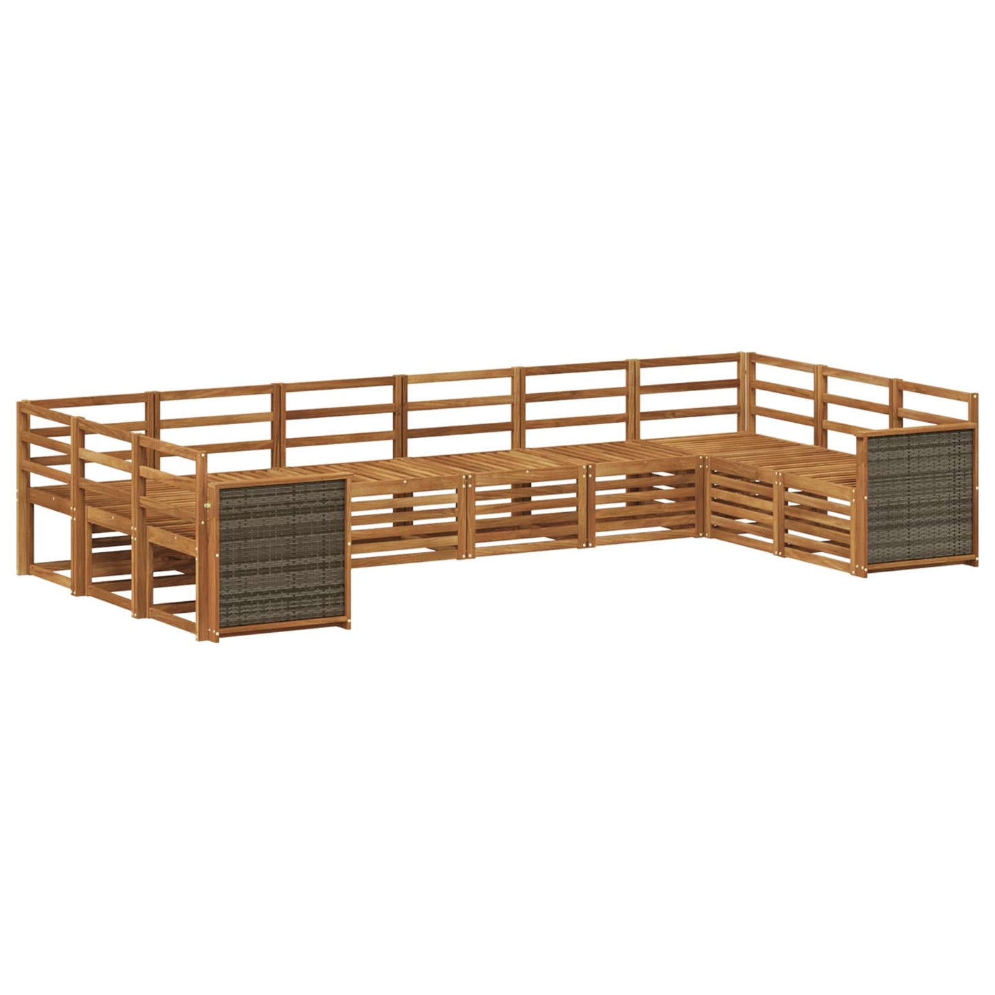 Hoekbank Set 7 pcs Naturel Massief Acaciahout is nu te koop bij PeponiXL, paradijselijk wonen!