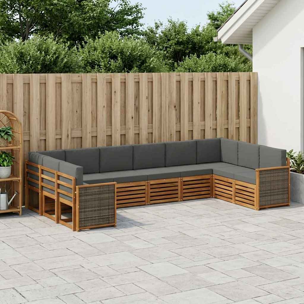Hoekbank Set met kussen 7 pcs Natuurlijk en Antraciet is nu te koop bij PeponiXL, paradijselijk wonen!