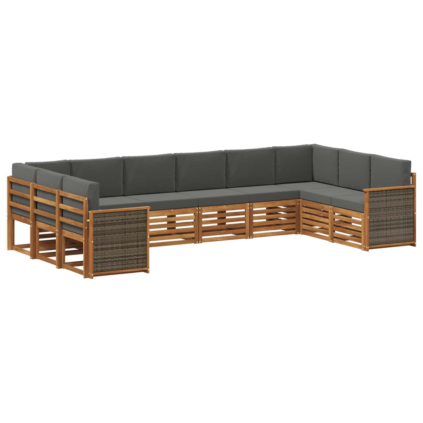Hoekbank Set met kussen 7 pcs Natuurlijk en Antraciet is nu te koop bij PeponiXL, paradijselijk wonen!