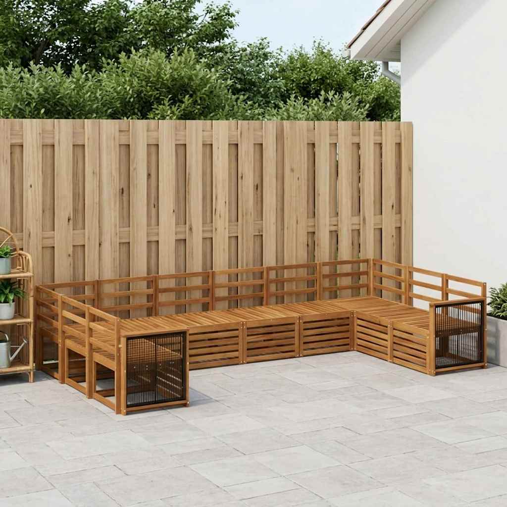 Hoekbank Set 7 pcs Naturel Massief Acaciahout is nu te koop bij PeponiXL, paradijselijk wonen!